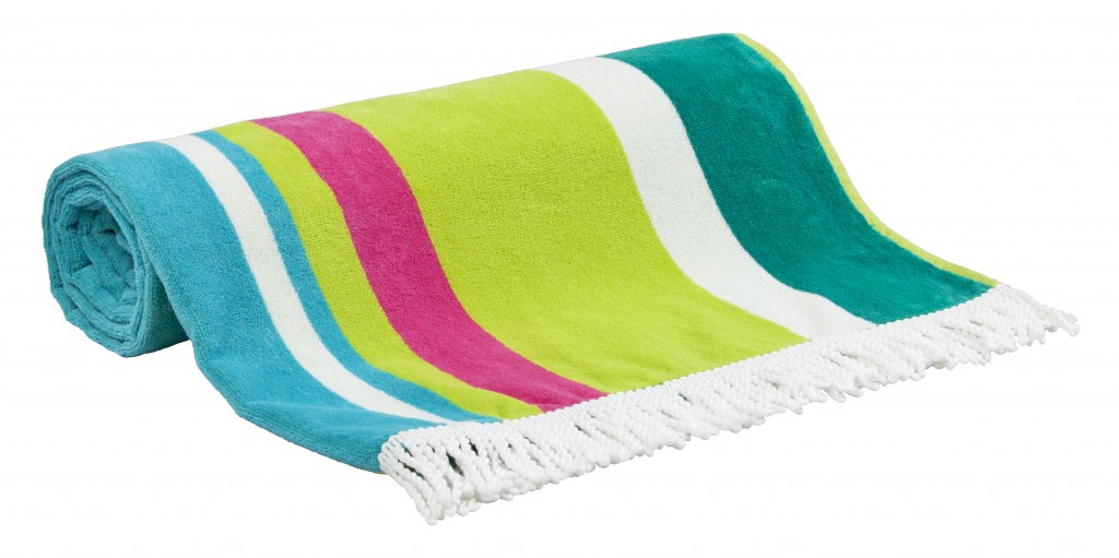 Comocean Velour Vertical Stripe Towel