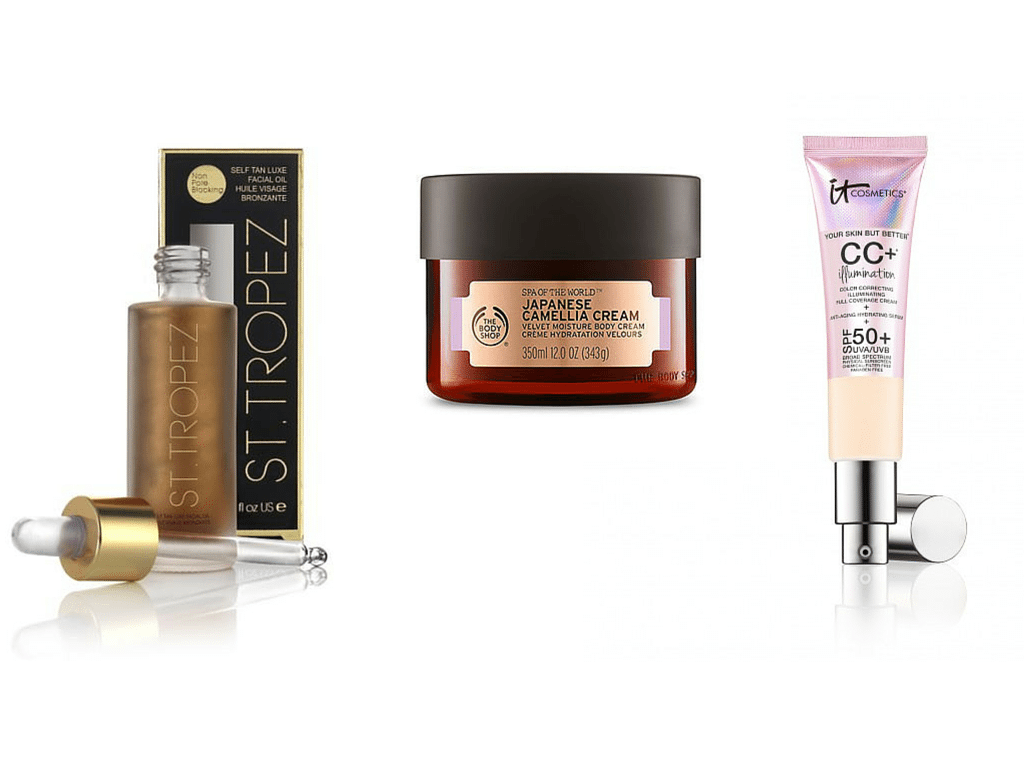 BEAUTY EDITOR LOVES: THE BODY SHOP JAPANESE CAMELLIA CREAM, ST TROPEZ FACE TAN OIL, IT COSMETICS CC CREAM